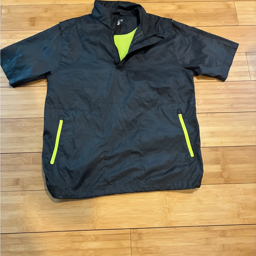 Nike golf Black and Neon Green Short Sleeve Jacket